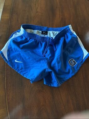 Girls size S Nike Tempo Georgetown University Blue w/ White Running Shorts